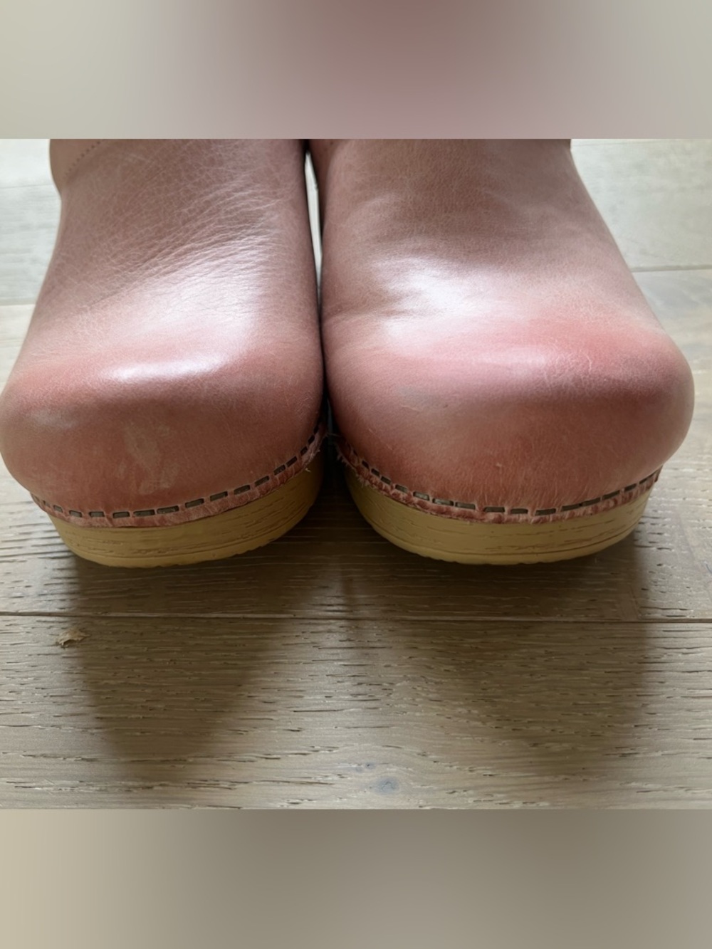 Dansko Pink Milled Burnished Slip On Leather Clog Sz 38 / 7.5 - Picture 5 of 9